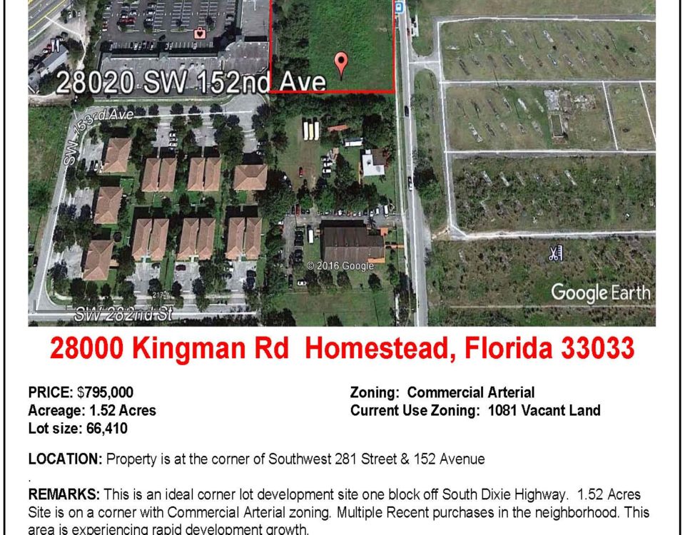 Miami Land for Sale,Development Site, Miami Development Site, Retail Site for Sale