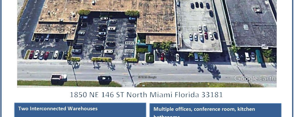 Aerial view of commercial warehouses marked SOLD
