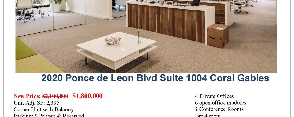Modern Coral Gables office suite interior