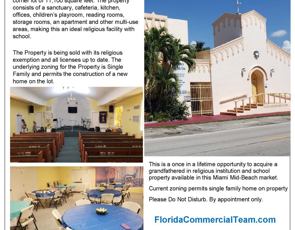 Miami Beach church and land for sale