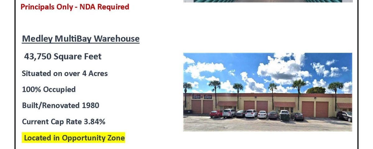 Off-market commercial property flyer, Miami-Dade County