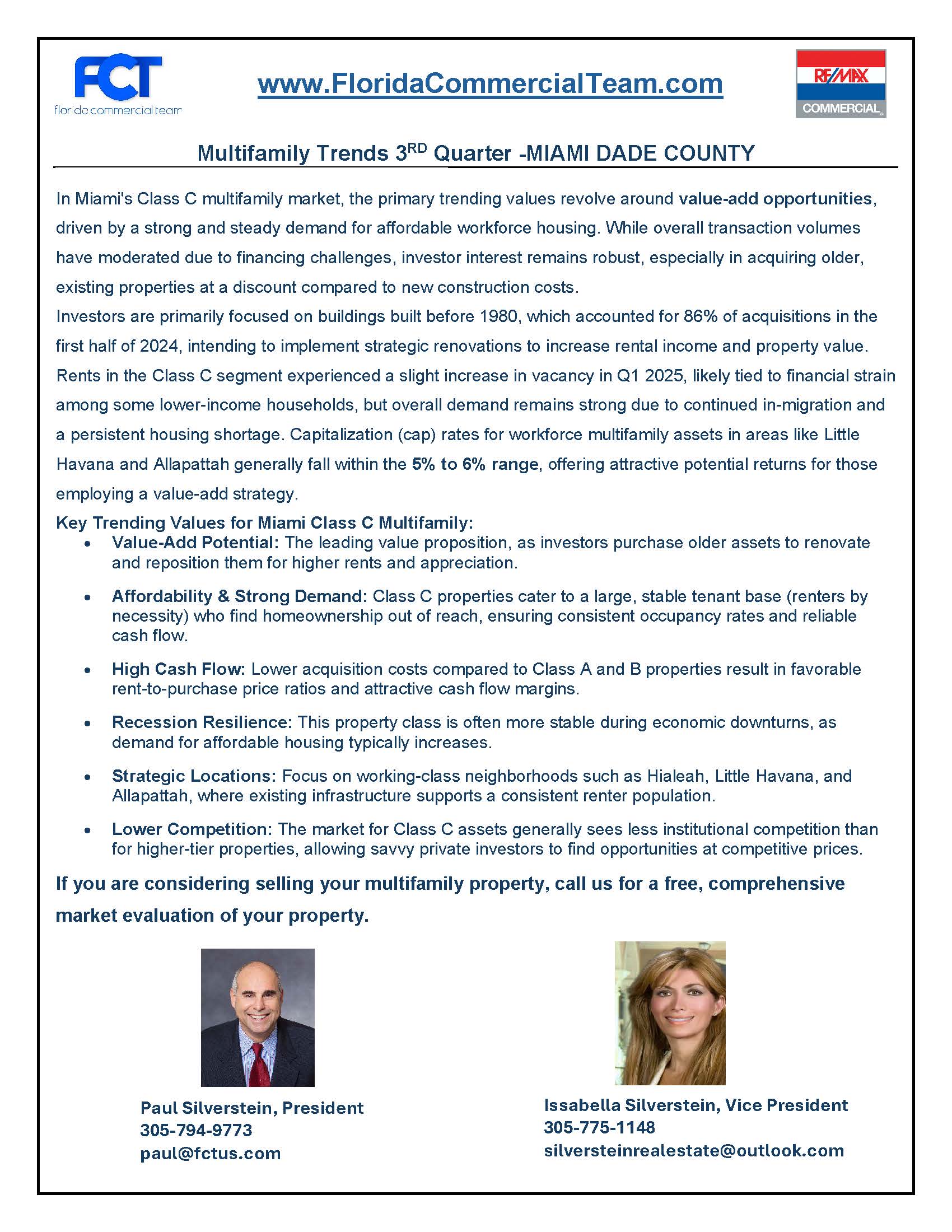 Multifamily values and trends report